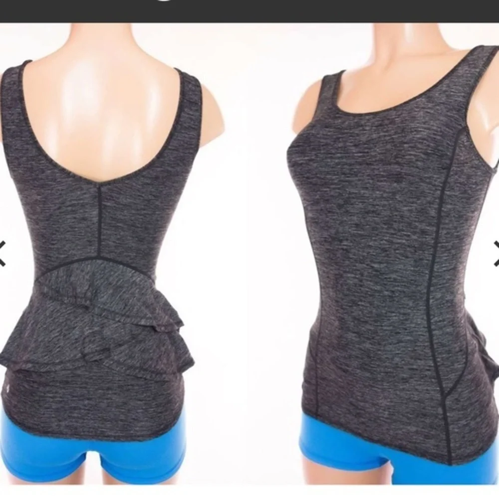 Lululemon Hustle Tank Back Ruffle Static Black 4 - Picture 2 of 8